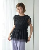 【イェッカ ヴェッカ/YECCA VECCA】のチュールギャザーブラウス Black|ID: prp329100004776671 ipo3291000000034628938