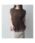 【イェッカ ヴェッカ/YECCA VECCA】のチュールギャザーブラウス Brown|ID: prp329100004776671 ipo3291000000034628939