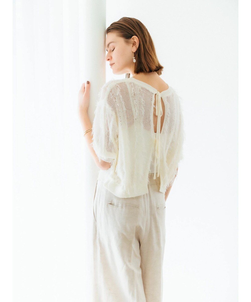 【イェッカ ヴェッカ/YECCA VECCA】の2wayフリンジリボンニット インテリア・キッズ・メンズ・レディースファッション・服の通販 founy(ファニー) ファッション Fashion レディースファッション Fashion for Women トップス・カットソー Cut & Sew Tops ニット Knit Tops & Sweaters カーディガン Cardigan, Knitwear シアー Sheer, See-Through セーター Sweater, Knitwear トレンド Trend, Trending Now フリンジ Fringe, Tassel ポケット Pocket, Pocket Detail リボン Ribbon, Bow 夏 Summer 春 Spring S/S・春夏 SS, Spring/Summer, Warm Season Off White|ID: prp329100004776685 ipo3291000000034629183