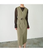 【グレース コンチネンタル/GRACE CONTINENTAL】のベルト付ジャンパースカート カーキ|ID: prp329100004776702 ipo3291000000034629262