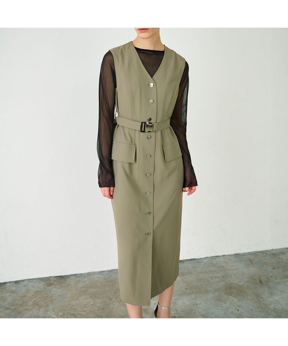 【グレース コンチネンタル/GRACE CONTINENTAL】のベルト付ジャンパースカート インテリア・キッズ・メンズ・レディースファッション・服の通販 founy(ファニー) ファッション Fashion レディースファッション Fashion for Women スカート Skirts ベルト&ウエストマーク Belts & Waist Accessories おすすめ Recommended / Our Picks とろみ Fluid, Flowy Fabric シンプル Simple, Minimal ジョーゼット Georgette, Semi-Sheer Fabric デコルテ Décolleté, Neckline フロント Front, Front Design メタル Metal, Metal Parts 夏 Summer 春 Spring S/S・春夏 SS, Spring/Summer, Warm Season カーキ|ID: prp329100004776702 ipo3291000000034629262