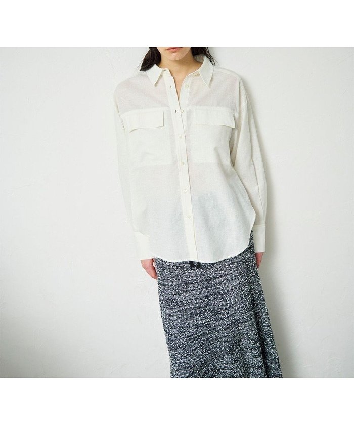 【グレース コンチネンタル/GRACE CONTINENTAL】のトリアセリネンオーバーシャツ インテリア・キッズ・メンズ・レディースファッション・服の通販 founy(ファニー) https://founy.com/ ファッション Fashion レディースファッション Fashion for Women トップス・カットソー Cut & Sew Tops シャツ・ブラウス・オフィスカジュアル Elegant Blouses & Button-Ups シンプル Simple, Minimal ドレープ Drape, Draping Fabric ボトム Bottoms, Lower Wear マーメイド Mermaid, Fishtail Silhouette リアル Real, Realistic リネン Linen, Linen Fabric ワンポイント One Point, Statement Accent エレガント 上品 Elegant 夏 Summer 春 Spring S/S・春夏 SS, Spring/Summer, Warm Season |ID: prp329100004776729 ipo3291000000034629476