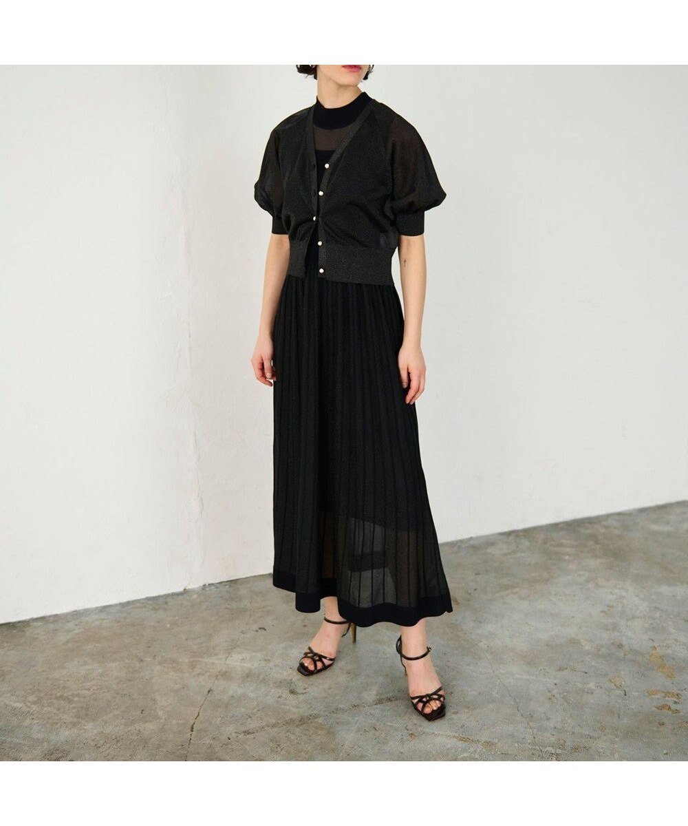 【グレース コンチネンタル/GRACE CONTINENTAL】のラメシアープリーツニットワンピース インテリア・キッズ・メンズ・レディースファッション・服の通販 founy(ファニー) ファッション Fashion レディースファッション Fashion for Women ワンピース Dresses ニットワンピース Knit Dresses おすすめ Recommended / Our Picks カーディガン Cardigan, Knitwear サマー Summer, Summer Style セットアップ Set-Up, Coordinated Outfit ドレス Dress, One-Piece ノースリーブ Sleeveless, No-Sleeve ハイネック High Neck, Mock Neck フェミニン Feminine, Girly プリーツ Pleats, Pleated ロング Long, Long-Length エレガント 上品 Elegant 夏 Summer 春 Spring S/S・春夏 SS, Spring/Summer, Warm Season ブラック|ID: prp329100004776746 ipo3291000000034629576