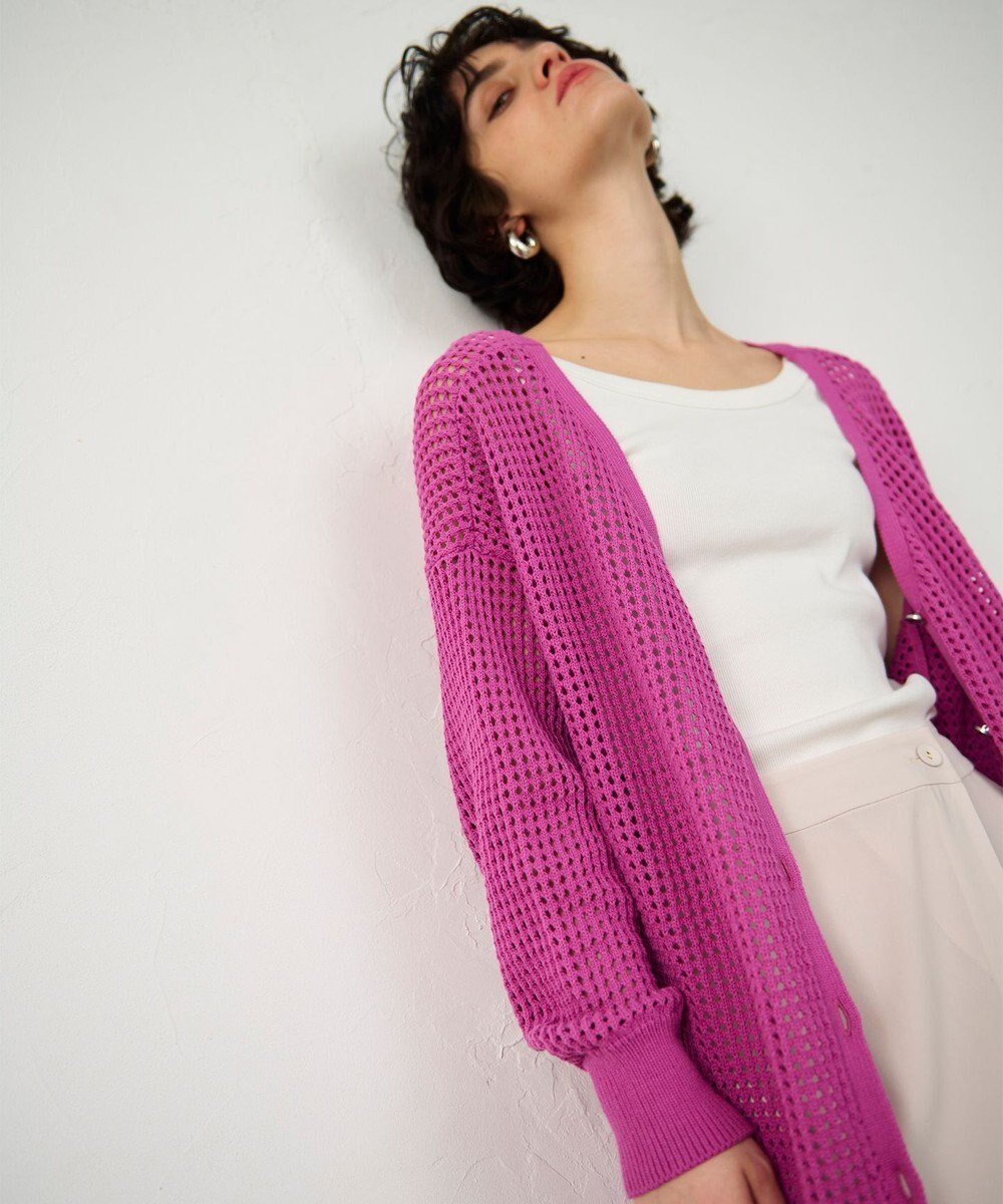 【グレース コンチネンタル/GRACE CONTINENTAL】のメッシュドルマン2WAYニット インテリア・キッズ・メンズ・レディースファッション・服の通販 founy(ファニー) ファッション Fashion レディースファッション Fashion for Women トップス・カットソー Cut & Sew Tops ニット Knit Tops & Sweaters おすすめ Recommended / Our Picks カーディガン Cardigan, Knitwear セーター Sweater, Knitwear トレンド Trend, Trending Now ロング Long, Long-Length 今季 This Season, Current Season 夏 Summer 春 Spring S/S・春夏 SS, Spring/Summer, Warm Season ピンク|ID: prp329100004776754 ipo3291000000034629623