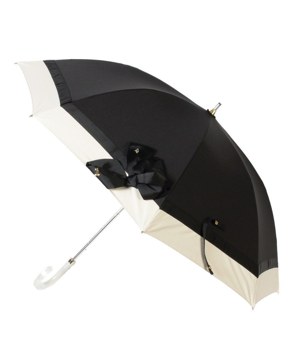 【ムーンバット/MOONBAT】のランバン オン ブルー 晴雨兼用日傘 長傘 切り継ぎビジューリボン 遮光 遮熱 UV インテリア・キッズ・メンズ・レディースファッション・服の通販 founy(ファニー) ファッション Fashion レディースファッション Fashion for Women レイングッズ・傘・晴雨兼用傘 Umbrellas & Rain Gear ミックス Mix, Mixed Style 傘 Umbrella, Parasol 日傘 Parasol, UV Umbrella ブラック|ID: prp329100004776760 ipo3291000000034629660