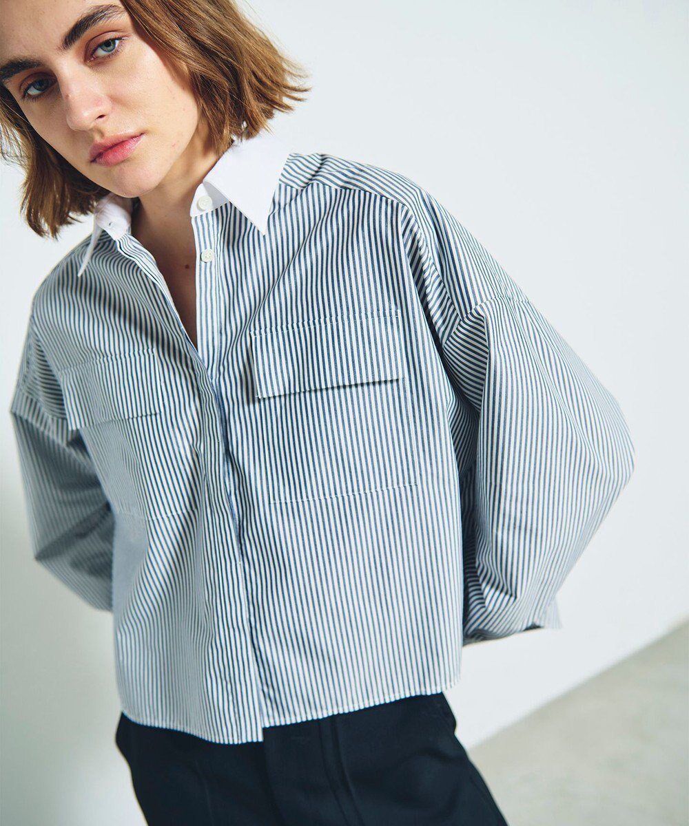 【グレース コンチネンタル/GRACE CONTINENTAL】のバックコンシャスシャツ インテリア・キッズ・メンズ・レディースファッション・服の通販 founy(ファニー) ファッション Fashion レディースファッション Fashion for Women トップス・カットソー Cut & Sew Tops シャツ・ブラウス・オフィスカジュアル Elegant Blouses & Button-Ups スタイリッシュ Stylish, Fashionable ストライプ Stripe, Striped Pattern バランス Balance, Style Balance フレア Flare, Flared フロント Front, Front Design マニッシュ Mannish, Boyish 夏 Summer 春 Spring S/S・春夏 SS, Spring/Summer, Warm Season 無地 Plain, Solid Color ストライプ|ID: prp329100004776770 ipo3291000000034629725
