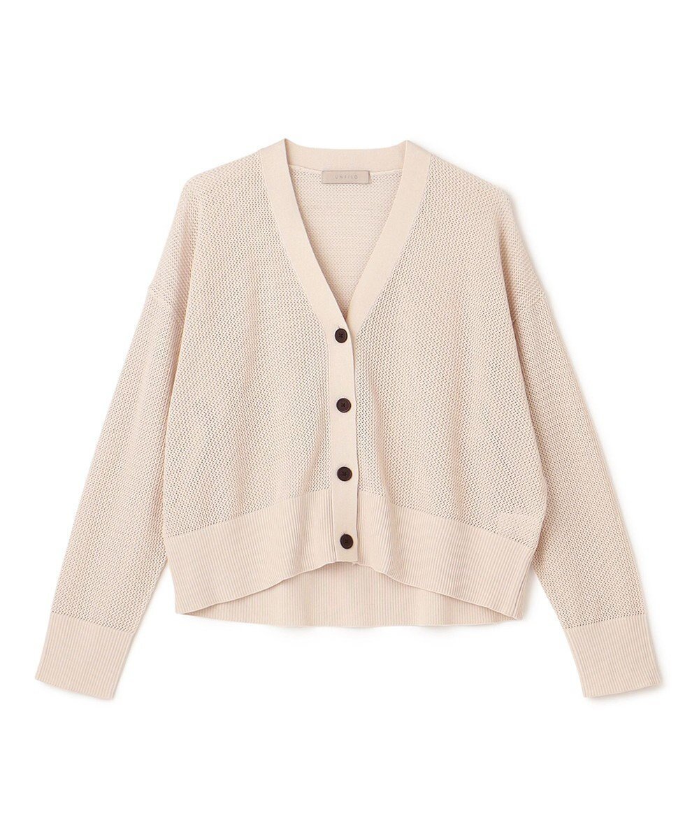 【アンフィーロ 自由区/UNFILO】のメッシュニット カーディガン インテリア・キッズ・メンズ・レディースファッション・服の通販 founy(ファニー) ファッション Fashion レディースファッション Fashion for Women トップス・カットソー Cut & Sew Tops ニット Knit Tops & Sweaters カーディガン・羽織り Layered Style Cardigans ウォッシャブル Machine Washable カットソー Cut and Sewn Top カーディガン Cardigan, Knitwear クロップド Cropped, Short Length バランス Balance, Style Balance フロント Front, Front Design メッシュ Mesh, Net Fabric ワイド Wide, Wide Fit エレガント 上品 Elegant 夏 Summer 抗菌 Antibacterial, Bacteria-Resistant 春 Spring S/S・春夏 SS, Spring/Summer, Warm Season 洗える Machine Washable 羽織 Haori, Light Jacket ベージュ|ID: prp329100004776780 ipo3291000000034629770