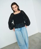 【グレース コンチネンタル/GRACE CONTINENTAL】のチュール刺繍トップ ブラック|ID: prp329100004776781 ipo3291000000034629773