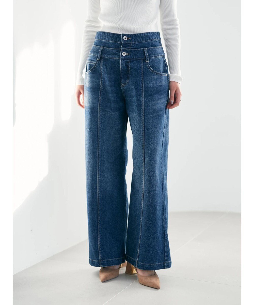 【イェッカ ヴェッカ/YECCA VECCA】の【ORGABITS】Wウエストデニム インテリア・キッズ・メンズ・レディースファッション・服の通販 founy(ファニー) ファッション Fashion レディースファッション Fashion for Women パンツ Pants & Trousers デニムパンツ・ジーンズ・美脚デニム Denim Jeans & Pants ヴィンテージ Vintage Style 春 Spring 切替 Switching, Contrast Panel ストレッチ Stretch, Stretchy Fabric センター Center, Center Line デニム Denim, Jeans Material トレンド Trend, Trending Now ビスチェ Bustier, Corset Top ポケット Pocket, Pocket Detail ワイド Wide, Wide Fit S/S・春夏 SS, Spring/Summer, Warm Season おすすめ Recommended / Our Picks 夏 Summer Indigo|ID: prp329100004776799 ipo3291000000034629837