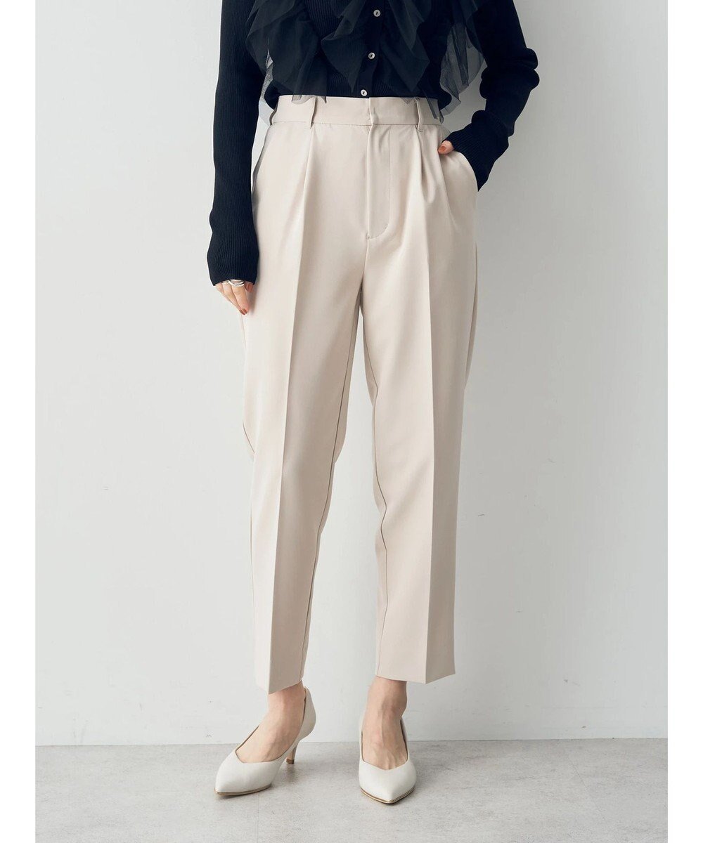 【イェッカ ヴェッカ/YECCA VECCA】のAS.タックテーパードパンツ インテリア・キッズ・メンズ・レディースファッション・服の通販 founy(ファニー) 　ファッション　Fashion　レディースファッション　Fashion for Women　パンツ　Pants & Trousers　フェイク　Faux, Fake　ポケット　Pocket, Pocket Detail　エレガント 上品　Elegant　夏　Summer　春　Spring　S/S・春夏　SS, Spring/Summer, Warm Season　Light Beige|ID: prp329100004776808 ipo3291000000034629869