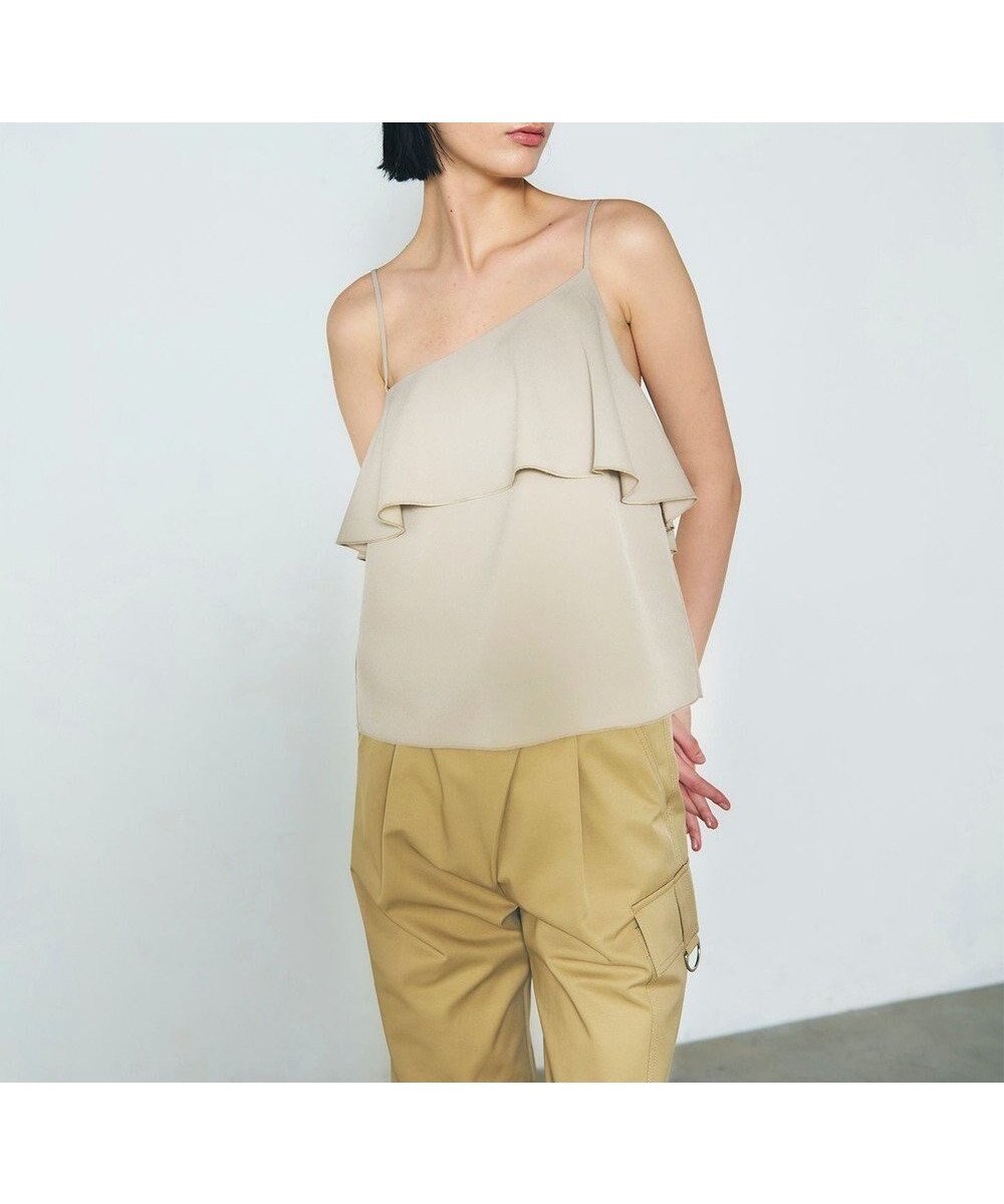 【グレース コンチネンタル/GRACE CONTINENTAL】のフリルキャミソール インテリア・キッズ・メンズ・レディースファッション・服の通販 founy(ファニー) ファッション Fashion レディースファッション Fashion for Women トップス・カットソー Cut & Sew Tops キャミソール&ノースリーブ Camisoles & Sleeveless Tops アシンメトリー Asymmetrical Style 春 Spring キャミソール Camisole, Spaghetti Strap Top ジャケット Jacket, Outerwear ジョーゼット Georgette, Semi-Sheer Fabric フリル Frill, Ruffle フロント Front, Front Design S/S・春夏 SS, Spring/Summer, Warm Season 夏 Summer ベージュ|ID: prp329100004776813 ipo3291000000034629898