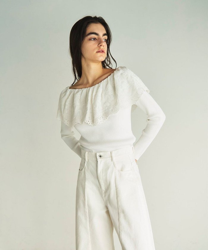 【グレース コンチネンタル/GRACE CONTINENTAL】のカットワークリブニットトップ インテリア・キッズ・メンズ・レディースファッション・服の通販 founy(ファニー) https://founy.com/ ファッション Fashion レディースファッション Fashion for Women トップス・カットソー Cut & Sew Tops ニット Knit Tops & Sweaters コンシャス Conscious, Bodycon シアー Sheer, See-Through セーター Sweater, Knitwear デコルテ Décolleté, Neckline フィット Fit, Slim Fit フェミニン Feminine, Girly ワーク Workwear, Utility Style 夏 Summer 春 Spring S/S・春夏 SS, Spring/Summer, Warm Season |ID: prp329100004776829 ipo3291000000034629961