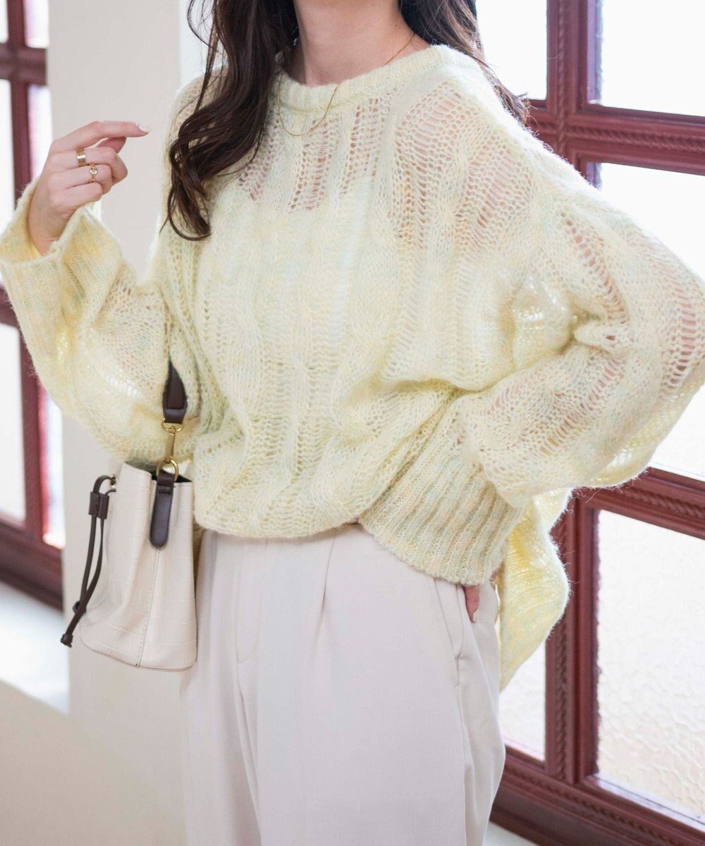 【ウィゴー/WEGO】のケーブルメッシュメランジニット インテリア・キッズ・メンズ・レディースファッション・服の通販 founy(ファニー) ファッション Fashion レディースファッション Fashion for Women トップス・カットソー Cut & Sew Tops ニット Knit Tops & Sweaters おすすめ Recommended / Our Picks イエロー Yellow インナー Innerwear ショート Short, Short Length スマホ Smartphone, Mobile Device セーター Sweater, Knitwear デニム Denim, Jeans Material トレンド Trend, Trending Now ボトム Bottoms, Lower Wear メッシュ Mesh, Net Fabric ロング Long, Long-Length ワイド Wide, Wide Fit 夏 Summer 春 Spring S/S・春夏 SS, Spring/Summer, Warm Season イエロー|ID: prp329100004776833 ipo3291000000034629979