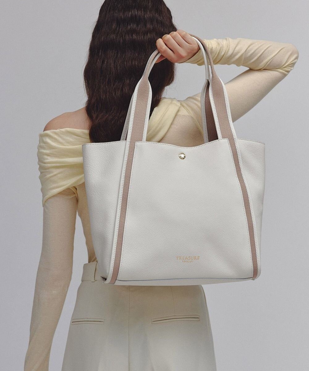 【トプカピ/TOPKAPI】の【TREASURE TOPKAPI】ソフトシュリンク テープハンドル A4 トート バッグ インテリア・キッズ・メンズ・レディースファッション・服の通販 founy(ファニー) 　ファッション　Fashion　レディースファッション　Fashion for Women　バッグ　Bags　おすすめ　Recommended / Our Picks　シンプル　Simple, Minimal　ジャケット　Jacket, Outerwear　スマート　Smart, Elegant　スリット　Slit, Slit Detail　ポケット　Pocket, Pocket Detail　ビジネス 仕事 通勤　Business / Work / Commuting　ホワイト|ID: prp329100004776856 ipo3291000000034630107