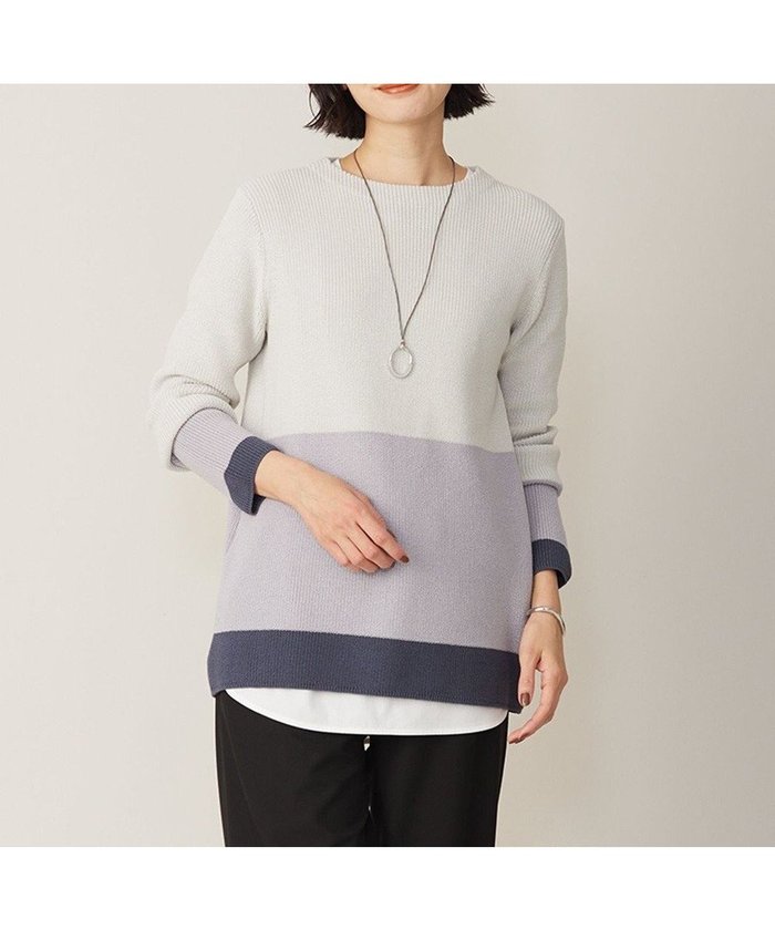 【ジェイ プレス/J.PRESS】の【洗える】CLEAR COTTON BLEND カラーブロック ニット インテリア・キッズ・メンズ・レディースファッション・服の通販 founy(ファニー) https://founy.com/ ファッション Fashion レディースファッション Fashion for Women トップス・カットソー Cut & Sew Tops ニット Knit Tops & Sweaters アクセサリー Fashion Accessories セーター Sweater, Knitwear チュニック Tunic, Long Top ブロック Block, Solid Block Pattern 洗える Machine Washable 畦 Ribbed Knit A/W・秋冬 Autumn/Winter |ID: prp329100004776857 ipo3291000000034630108