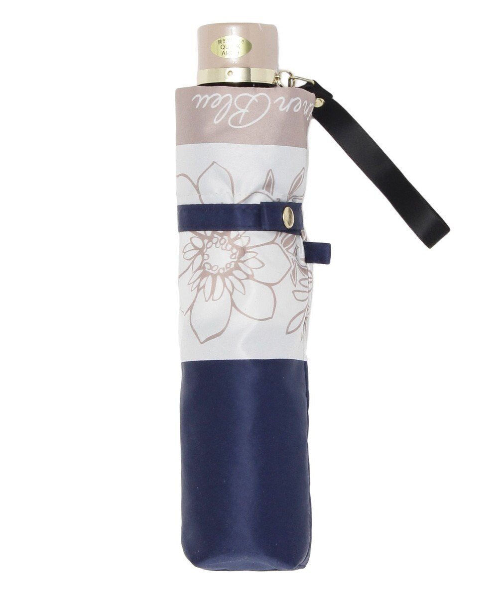 【ムーンバット/MOONBAT】のLANVIN en Bleu 折りたたみ傘 サテンプリントフラワー インテリア・キッズ・メンズ・レディースファッション・服の通販 founy(ファニー) 　ファッション　Fashion　レディースファッション　Fashion for Women　レイングッズ・傘・晴雨兼用傘　Umbrellas & Rain Gear　サテン　Satin, Glossy Fabric　フランス　France, French　ブロック　Block, Solid Block Pattern　ミックス　Mix, Mixed Style　傘　Umbrella, Parasol　ネイビーブルー|ID: prp329100004776860 ipo3291000000036261094