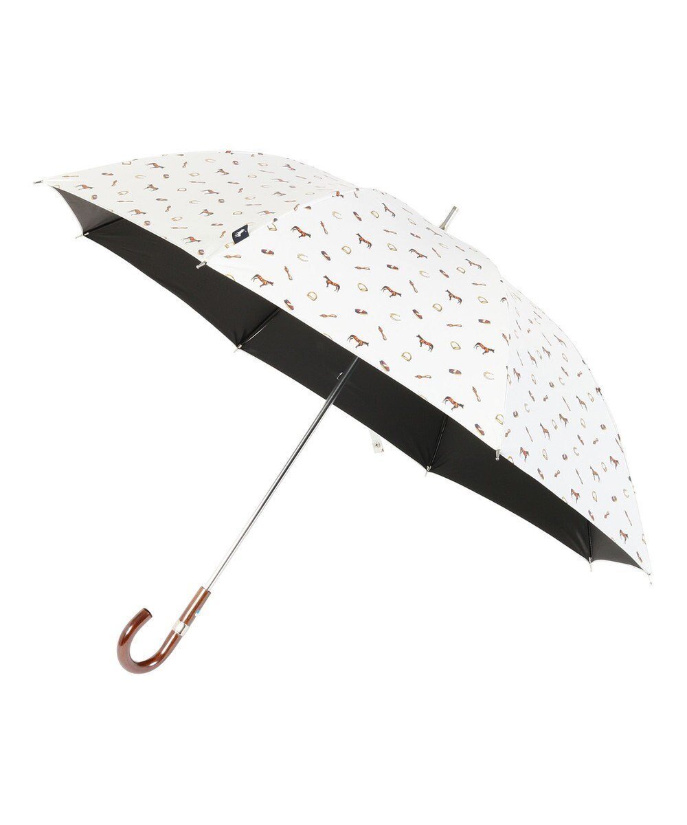 【ムーンバット/MOONBAT】のPOLO RALPH LAUREN 晴雨兼用 長傘 馬具 ユニセックス ワイドサイズ 日傘 一級遮光 遮熱 UV インテリア・キッズ・メンズ・レディースファッション・服の通販 founy(ファニー) 　ファッション　Fashion　レディースファッション　Fashion for Women　レイングッズ・傘・晴雨兼用傘　Umbrellas & Rain Gear　アイビー　Ivy Pattern　ニューヨーク　New York, NYC Style　ワイド　Wide, Wide Fit　傘　Umbrella, Parasol　日傘　Parasol, UV Umbrella　オフホワイト|ID: prp329100004776878 ipo3291000000034630243