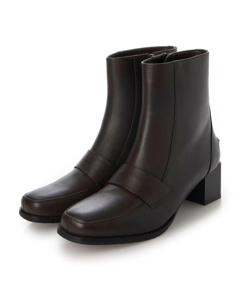 【イング/ing】のing スクエアトゥローファーブーツ インテリア・キッズ・メンズ・レディースファッション・服の通販 founy(ファニー) 　ファッション　Fashion　レディースファッション　Fashion for Women　厚底　Platform Shoes　軽量　Lightweight, Ultra Light　シューズ　Shoes, Footwear　トレンド　Trend, Trending Now　人気　Popular, Best Seller　バランス　Balance, Style Balance　ベーシック　Basic, Essential　ミドル　Middle Length, Mid Height　ライニング　Inner Lining, Inner Fabric, Lined　A/W・秋冬　Autumn/Winter　ダークブラウン|ID: prp329100004777374 ipo3291000000034639595