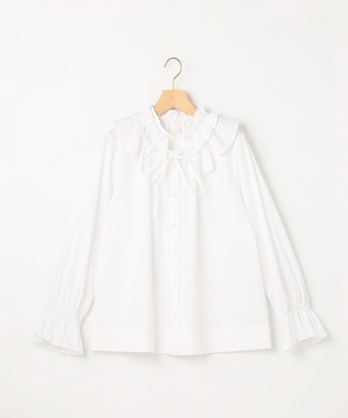 【組曲/KUMIKYOKU】の【先行予約・2WAY】エアリーシャーティングフリル襟 ブラウス インテリア・キッズ・メンズ・レディースファッション・服の通販 founy(ファニー) https://founy.com/ ファッション Fashion レディースファッション Fashion for Women トップス・カットソー Cut & Sew Tops シャツ・ブラウス・オフィスカジュアル Elegant Blouses & Button-Ups 春 Spring ギャザー Gathered, Ruffled シンプル Simple, Minimal ジャケット Jacket, Outerwear スタンド Stand Collar, Upright Stand ストレッチ Stretch, Stretchy Fabric トレーナー Sweatshirt, Trainer フリル Frill, Ruffle S/S・春夏 SS, Spring/Summer, Warm Season 夏 Summer |ID: prp329100004777388 ipo3291000000034639704