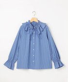 【組曲/KUMIKYOKU】の【先行予約・2WAY】エアリーシャーティングフリル襟 ブラウス ブルーストライプ系1|ID: prp329100004777388 ipo3291000000034639707