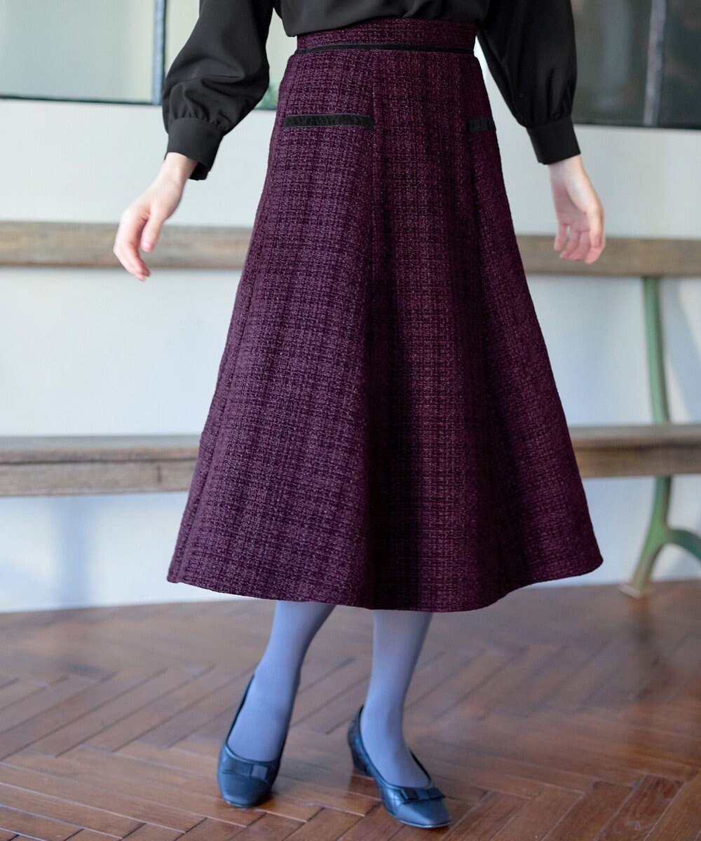 【ティアクラッセ/Tiaclasse】のベロアラインツイードスカート インテリア・キッズ・メンズ・レディースファッション・服の通販 founy(ファニー) ファッション Fashion レディースファッション Fashion for Women スカート Skirts アクセサリー Fashion Accessories ウォッシャブル Machine Washable 春 Spring 洗える Machine Washable 秋 Autumn カーディガン Cardigan, Knitwear シューズ Shoes, Footwear チュニック Tunic, Long Top ツイード Twill, Twill Weave 定番 Standard, Basic Item フェミニン Feminine, Girly フレア Flare, Flared ベルベット Velvet, Velvety ベロア Velour, Soft Velvet ポケット Pocket, Pocket Detail リボン Ribbon, Bow 冬 Winter / This Winter A/W・秋冬 Autumn/Winter 再入荷 Restock / Back in Stock エレガント 上品 Elegant 新作・新入荷 New Arrivals / New In ワイン|ID: prp329100004777390 ipo3291000000034639714
