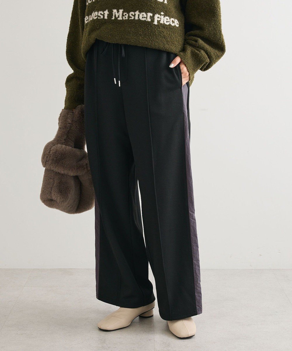 【グリーンパークス/Green Parks】のあったか裏起毛サイドラインスウェットパンツ インテリア・キッズ・メンズ・レディースファッション・服の通販 founy(ファニー) 　ファッション　Fashion　レディースファッション　Fashion for Women　パンツ　Pants & Trousers　おすすめ　Recommended / Our Picks　ポケット　Pocket, Pocket Detail　ワイド　Wide, Wide Fit　A/W・秋冬　Autumn/Winter　Black|ID: prp329100004777394 ipo3291000000035549670
