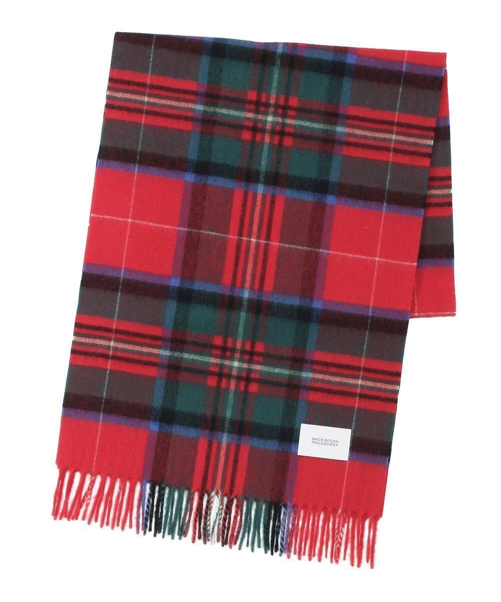 【ムーンバット/MOONBAT】のMACKINTOSH PHILOSOPHY(マッキントッシュ フィロソフィー)カシミヤ100% クラシカルチェックマフラー インテリア・キッズ・メンズ・レディースファッション・服の通販 founy(ファニー) 　ファッション　Fashion　レディースファッション　Fashion for Women　マフラー・スヌード / 冬小物の定番　Scarves & Mufflers　クラシック　Classic, Timeless Style　コレクション　Collection, Seasonal Line　スヌード　Snood, Infinity Scarf　チェック　Check, Plaid, Tartan　定番　Standard, Basic Item　フリンジ　Fringe, Tassel　マフラー　Scarf, Muffler　メンズ　Men's, Menswear　モダン　Modern, Contemporary　冬　Winter / This Winter　A/W・秋冬　Autumn/Winter　レッド|ID: prp329100004777395 ipo3291000000034639735