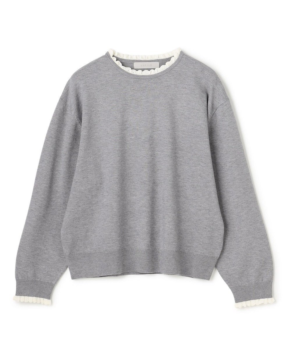 【アンフィーロ 自由区/UNFILO】のフリルトリミング ニット 人気、トレンドファッション・服の通販 founy(ファニー) ファッション Fashion レディースファッション Fashion for Women トップス・カットソー Cut & Sew Tops ニット Knit Tops & Sweaters ウォッシャブル Machine Washable シルク Silk, 100% Silk ストレッチ Stretch, Stretchy Fabric セーター Sweater, Knitwear トリミング Trimming, Decorative Edge フリル Frill, Ruffle レース Lace, Lace Fabric A/W・秋冬 Autumn/Winter other-1|ID: prp329100004777396 ipo3291000000034779224