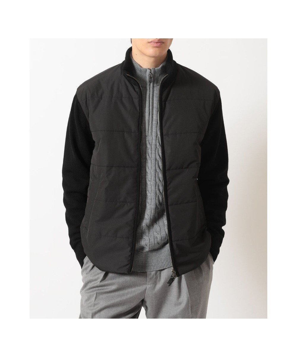 【ダックス/DAKS / MEN】のエクストラファインウール ニットブルゾン インテリア・キッズ・メンズ・レディースファッション・服の通販 founy(ファニー) 　ファッション　Fashion　メンズファッション　Fashion for Men　トップス・カットソー　Cut & Sew Tops　ニット・セーター / 定番トップス　Knit Tops & Sweaters　セーター　Sweater, Knitwear　タフタ　Taffeta, Structured Fabric　フロント　Front, Front Design　ブルゾン　Blouson, Bomber Jacket　夏　Summer　S/S・春夏　SS, Spring/Summer, Warm Season　A/W・秋冬　Autumn/Winter　ブラック|ID: prp329100004777436 ipo3291000000034639909