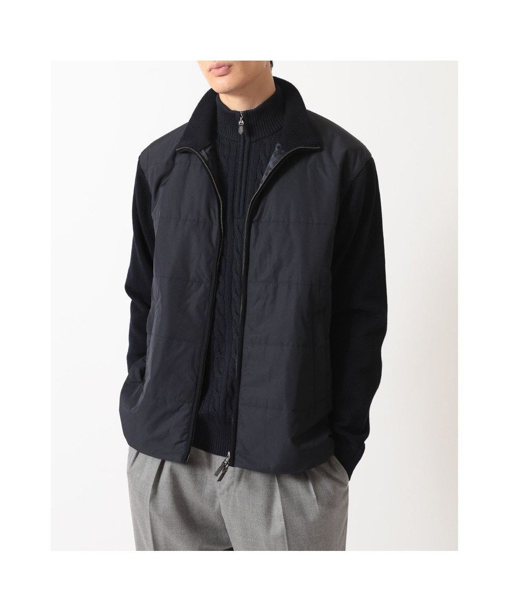 【ダックス/DAKS / MEN】のエクストラファインウール ニットブルゾン インテリア・キッズ・メンズ・レディースファッション・服の通販 founy(ファニー) 　ファッション　Fashion　メンズファッション　Fashion for Men　トップス・カットソー　Cut & Sew Tops　ニット・セーター / 定番トップス　Knit Tops & Sweaters　セーター　Sweater, Knitwear　タフタ　Taffeta, Structured Fabric　フロント　Front, Front Design　ブルゾン　Blouson, Bomber Jacket　夏　Summer　S/S・春夏　SS, Spring/Summer, Warm Season　A/W・秋冬　Autumn/Winter　ネイビー|ID: prp329100004777436 ipo3291000000034639911
