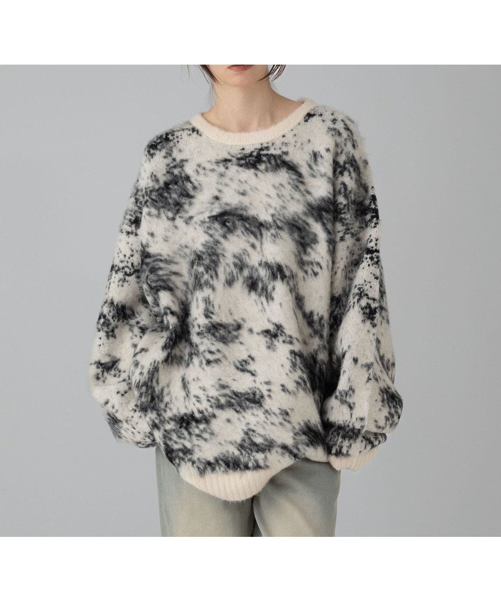 【ウィゴー/WEGO】の【ユニセックス着用ITEM/MLサイズ展開】ファジーパターンプルオーバー インテリア・キッズ・メンズ・レディースファッション・服の通販 founy(ファニー) ファッション Fashion レディースファッション Fashion for Women トップス・カットソー Cut & Sew Tops ニット Knit Tops & Sweaters カジュアルプルオーバー・ニットトップス Pullovers & Knit Tops / Casual Pullovers 春 Spring 秋 Autumn シンプル Simple, Minimal スマホ Smartphone, Mobile Device スラックス Slacks, Dress Pants セーター Sweater, Knitwear チェーン Chain, Chain Strap デニム Denim, Jeans Material 定番 Standard, Basic Item バランス Balance, Style Balance パターン Pattern, Design Print フラワー Flower, Floral ボトム Bottoms, Lower Wear マーブル Marble, Marble Pattern 冬 Winter / This Winter A/W・秋冬 Autumn/Winter おすすめ Recommended / Our Picks エレガント 上品 Elegant オフホワイト|ID: prp329100004777445 ipo3291000000034639933