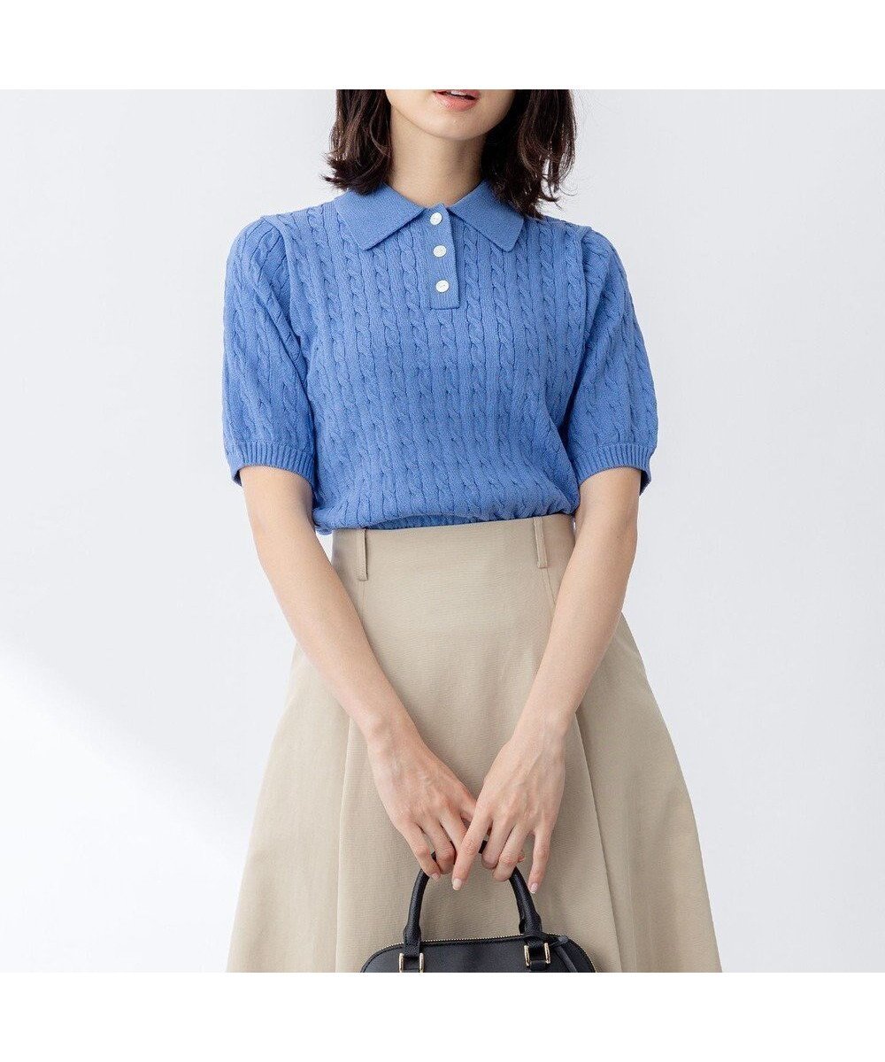 【組曲/KUMIKYOKU】のポロ襟 ニットプルオーバー インテリア・キッズ・メンズ・レディースファッション・服の通販 founy(ファニー) ファッション Fashion レディースファッション Fashion for Women トップス・カットソー Cut & Sew Tops ニット Knit Tops & Sweaters カジュアルプルオーバー・ニットトップス Pullovers & Knit Tops / Casual Pullovers 春 Spring コンパクト Compact, Small Size ストレッチ Stretch, Stretchy Fabric セーター Sweater, Knitwear トレンド Trend, Trending Now S/S・春夏 SS, Spring/Summer, Warm Season おすすめ Recommended / Our Picks 夏 Summer ブルー系|ID: prp329100004777456 ipo3291000000034639985