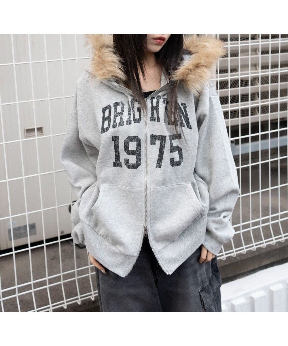 【ウィゴー/WEGO】の裏起毛ファーフードBIGZIPパーカー インテリア・キッズ・メンズ・レディースファッション・服の通販 founy(ファニー) ファッション Fashion レディースファッション Fashion for Women トップス・カットソー Cut & Sew Tops レディースパーカー・カジュアルフーディー Casual Hoodies & Sweatshirts 春 Spring 秋 Autumn スマホ Smartphone, Mobile Device ダブル Double, Double-Breasted デニム Denim, Jeans Material 長袖 Long Sleeve, Full Sleeve パーカー Hoodie, Parka ボトム Bottoms, Lower Wear ロング Long, Long-Length 冬 Winter / This Winter A/W・秋冬 Autumn/Winter 杢グレー|ID: prp329100004777467 ipo3291000000034640081