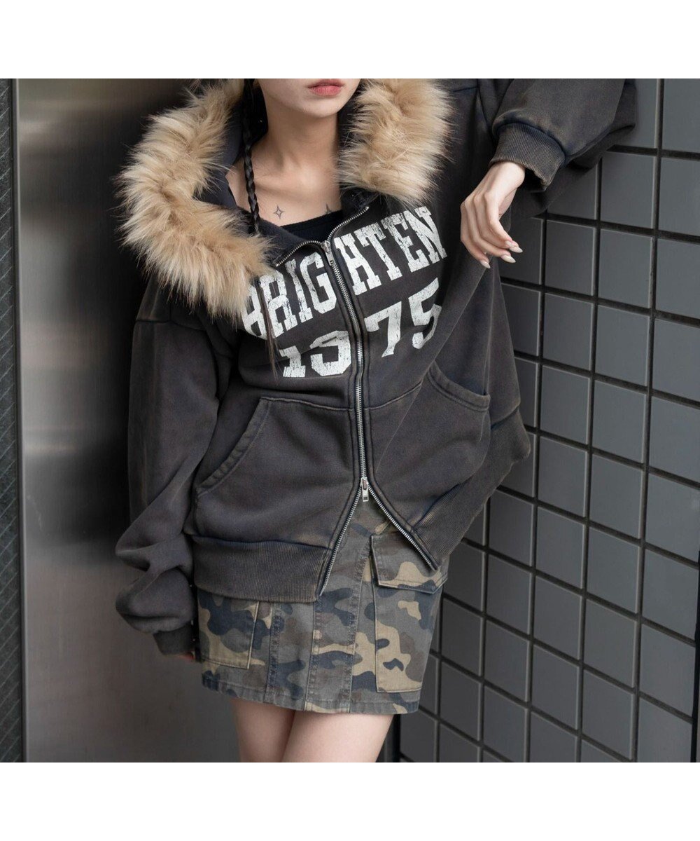 【ウィゴー/WEGO】の裏起毛ファーフードBIGZIPパーカー インテリア・キッズ・メンズ・レディースファッション・服の通販 founy(ファニー) ファッション Fashion レディースファッション Fashion for Women トップス・カットソー Cut & Sew Tops レディースパーカー・カジュアルフーディー Casual Hoodies & Sweatshirts 春 Spring 秋 Autumn スマホ Smartphone, Mobile Device ダブル Double, Double-Breasted デニム Denim, Jeans Material 長袖 Long Sleeve, Full Sleeve パーカー Hoodie, Parka ボトム Bottoms, Lower Wear ロング Long, Long-Length 冬 Winter / This Winter A/W・秋冬 Autumn/Winter ブラックその他|ID: prp329100004777467 ipo3291000000034640082