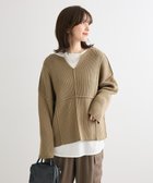 【グリーンパークス/Green Parks】のリブ切替Vネックニットプルオーバー 人気、トレンドファッション・服の通販 founy(ファニー) ファッション Fashion レディースファッション Fashion for Women トップス・カットソー Cut & Sew Tops ニット Knit Tops & Sweaters カジュアルプルオーバー・ニットトップス Pullovers & Knit Tops / Casual Pullovers Vネックトップス V-Neck Tops / V-Cut Neckline Shirts おすすめ Recommended / Our Picks スラックス Slacks, Dress Pants セーター Sweater, Knitwear ベーシック Basic, Essential ボトム Bottoms, Lower Wear ポケット Pocket, Pocket Detail ワイド Wide, Wide Fit 切替 Switching, Contrast Panel A/W・秋冬 Autumn/Winter thumbnail Khaki|ID: prp329100004777469 ipo3291000000035549706
