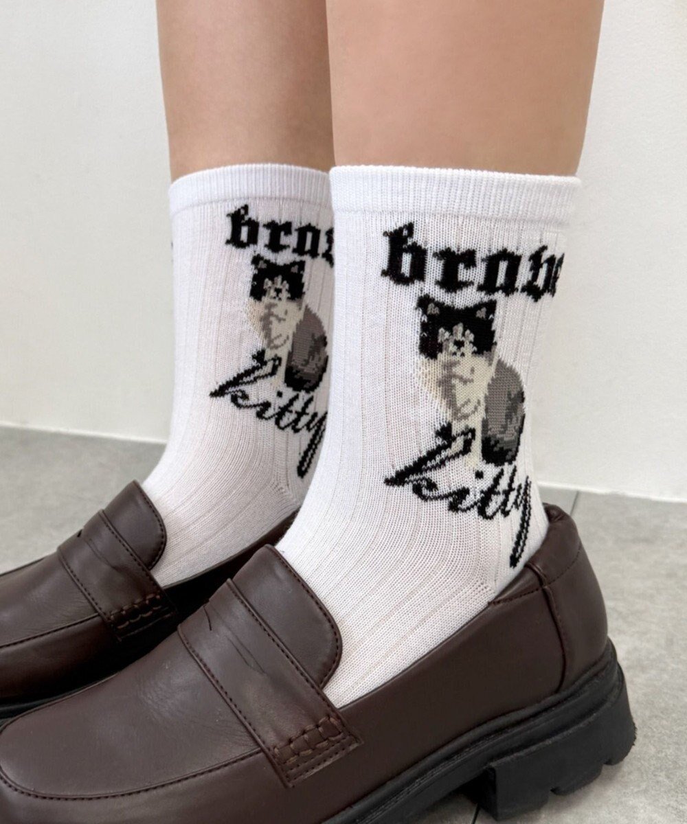 【ウィゴー/WEGO】のcatロゴソックス インテリア・キッズ・メンズ・レディースファッション・服の通販 founy(ファニー) ファッション Fashion レディースファッション Fashion for Women ソックス&靴下 Socks & Hosiery レッグウェア・ストッキング Legwear & Hosiery おすすめ Recommended / Our Picks イラスト Illustration シューズ Shoes, Footwear スニーカー Sneakers, Trainers スマホ Smartphone, Mobile Device ソックス Socks, Hosiery ネコ Cat, Feline Motif バレエ Ballet, Ballet Style 猫 Cat, Kitty ホワイト|ID: prp329100004777480 ipo3291000000034640146