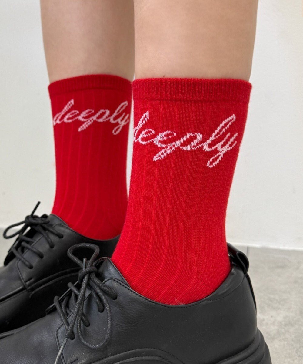 【ウィゴー/WEGO】のメッセージロゴソックス インテリア・キッズ・メンズ・レディースファッション・服の通販 founy(ファニー) ファッション Fashion レディースファッション Fashion for Women ソックス&靴下 Socks & Hosiery レッグウェア・ストッキング Legwear & Hosiery スニーカー Sneakers, Trainers スマホ Smartphone, Mobile Device ソックス Socks, Hosiery レッド|ID: prp329100004777481 ipo3291000000035530021