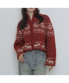 【ウィゴー/WEGO】のノルディックZIPニット レッド|ID: prp329100004777489 ipo3291000000034640228