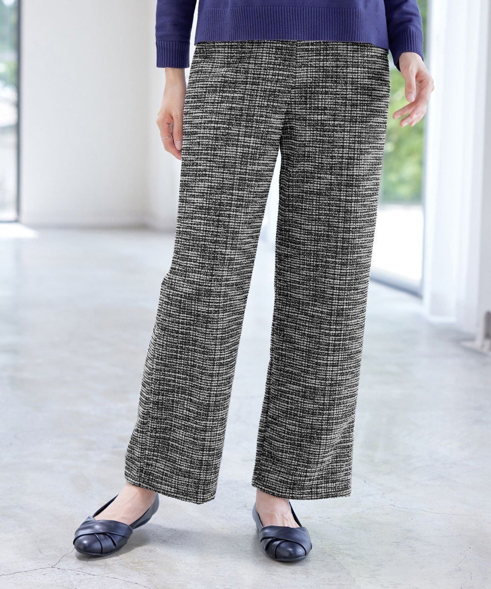 【ティアクラッセ/Tiaclasse】のラメツイードワイドストレートパンツ インテリア・キッズ・メンズ・レディースファッション・服の通販 founy(ファニー) 　ファッション　Fashion　レディースファッション　Fashion for Women　パンツ　Pants & Trousers　アクセサリー　Fashion Accessories　オケージョン　Occasion Wear　秋　Autumn　シューズ　Shoes, Footwear　ストレッチ　Stretch, Stretchy Fabric　ストレート　Straight, Straight Cut　ツイード　Twill, Twill Weave　フォーマル　Formal, Dressy　ポケット　Pocket, Pocket Detail　ワイド　Wide, Wide Fit　冬　Winter / This Winter　A/W・秋冬　Autumn/Winter　再入荷　Restock / Back in Stock　エレガント 上品　Elegant　新作・新入荷　New Arrivals / New In　ビジネス 仕事 通勤　Business / Work / Commuting　オフブラック|ID: prp329100004777491 ipo3291000000034640234
