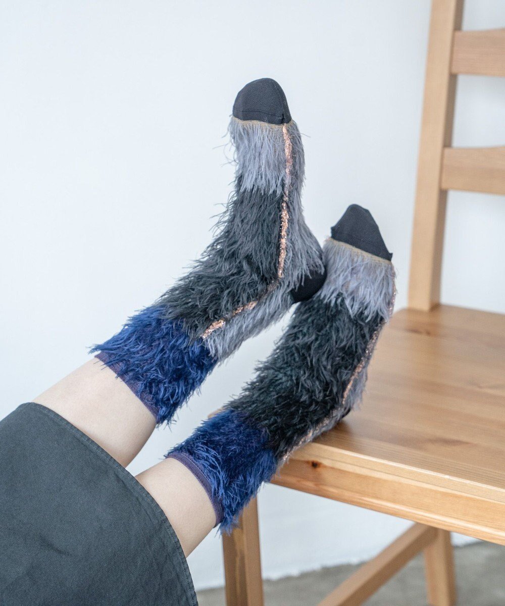 【コキュウ/COQ】のHAPPY PENGUIN リバーシブルファーソックス インテリア・キッズ・メンズ・レディースファッション・服の通販 founy(ファニー) 　ファッション　Fashion　レディースファッション　Fashion for Women　ソックス&靴下　Socks & Hosiery　レッグウェア・ストッキング　Legwear & Hosiery　コレクション　Collection, Seasonal Line　ソックス　Socks, Hosiery　タンブラー　Tumbler, Travel Mug　バランス　Balance, Style Balance　フラット　Flat, Flat Shoes　メランジ　Melange, Mixed Yarn　リバーシブル　Reversible, Two-Sided　おすすめ　Recommended / Our Picks　犬　Dog　ネイビー|ID: prp329100004777494 ipo3291000000034640246