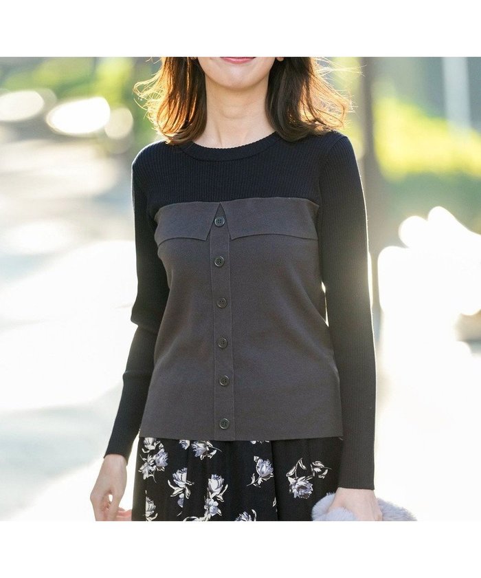 【エニィ スィス/any SiS】のビスチェ風 長袖 ニット インテリア・キッズ・メンズ・レディースファッション・服の通販 founy(ファニー) https://founy.com/ ファッション Fashion レディースファッション Fashion for Women トップス・カットソー Cut & Sew Tops ニット Knit Tops & Sweaters ビスチェ Bustiers & Corset Tops / Layered Bustier Style ストレッチ Stretch, Stretchy Fabric セットアップ Set-Up, Coordinated Outfit セーター Sweater, Knitwear 長袖 Long Sleeve, Full Sleeve ビスチェ Bustier, Corset Top 半袖 Short Sleeve, Half Sleeve A/W・秋冬 Autumn/Winter おすすめ Recommended / Our Picks 新作・新入荷 New Arrivals / New In |ID: prp329100004778199 ipo3291000000035546795