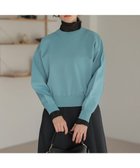 【組曲/KUMIKYOKU】のオーガンスウェット ニット ターコイズブルー系|ID: prp329100004778222 ipo3291000000035701483