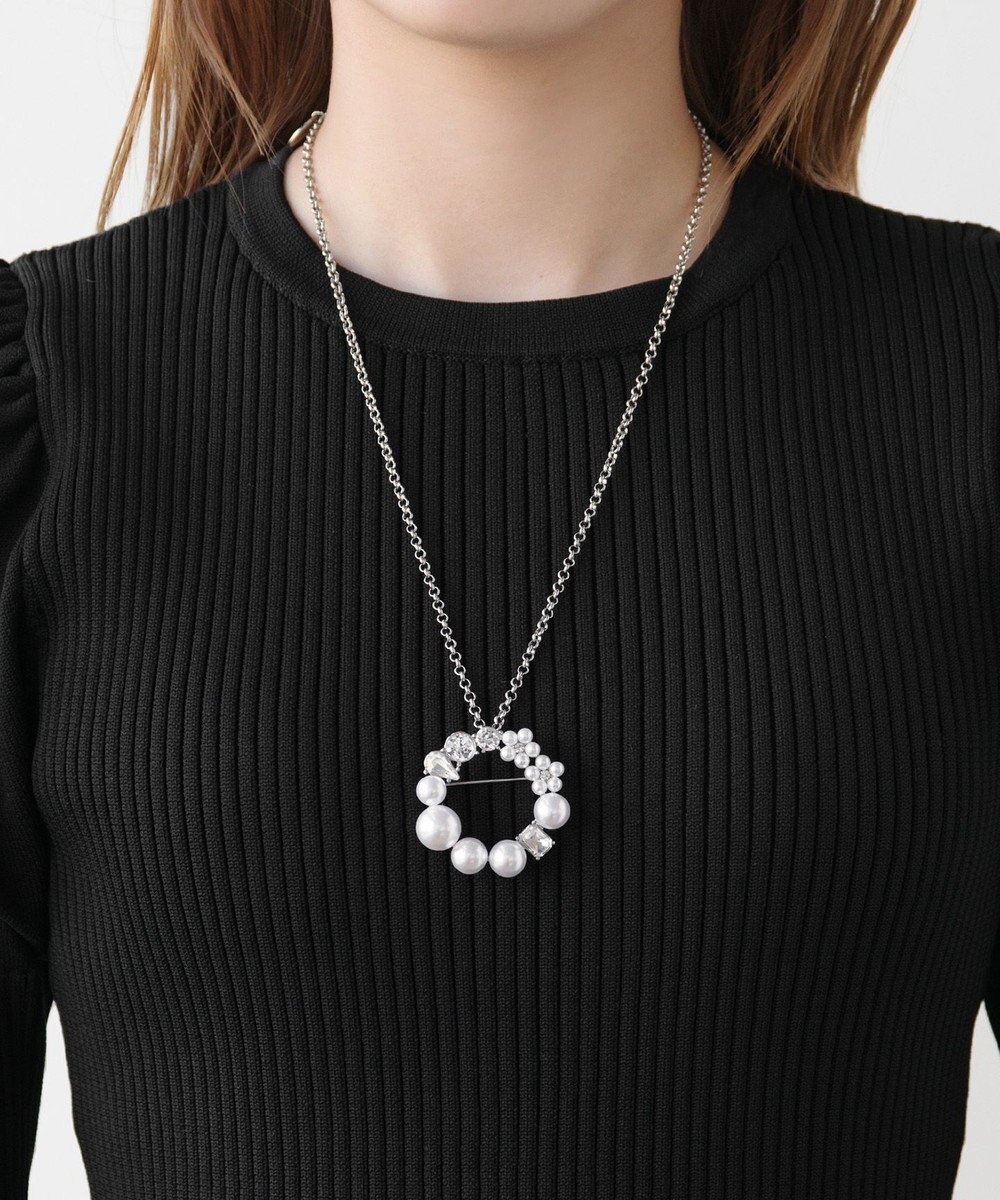 【トッカ/TOCCA】のPEARL INNOCENCE 2WAY BROOCH NECKLACE ブローチネックレス インテリア・キッズ・メンズ・レディースファッション・服の通販 founy(ファニー) 　ファッション　Fashion　レディースファッション　Fashion for Women　ジュエリー　Jewelry　ネックレス　Necklaces & Pendants　2026年　2026　アクセサリー　Fashion Accessories　エレガント 上品　Elegant　サークル　Circle, Round Design　シンプル　Simple, Minimal　セレモニー　Ceremony　チェーン　Chain, Chain Strap　ドレス　Dress, One-Piece　ネックレス　Necklace, Pendant Necklace　パール　Pearl, Pearl Accent　ビジュー　Bijou, Jewel-like Accent　フェミニン　Feminine, Girly　フォルム　Silhouette, Form　ブローチ　Brooch, Pin Brooch　ランダム　Random, Irregular　ワンポイント　One Point, Statement Accent　夏　Summer　S/S・春夏　SS, Spring/Summer, Warm Season　シルバー系|ID: prp329100004778241 ipo3291000000034649441