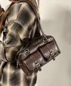 【ウィゴー/WEGO】のベルト2ポケットデザインボストンバッグ ブラウン|ID: prp329100004778834 ipo3291000000034656834