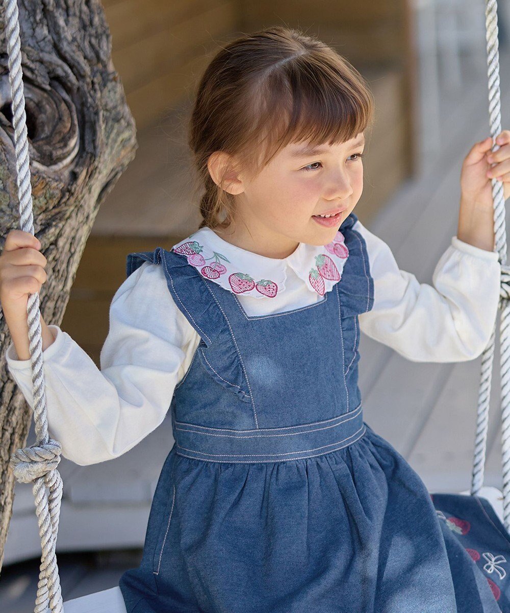 【エニィ/ANY / KIDS】の【チェリーベリーシリーズ】刺繍 ブラウス インテリア・キッズ・メンズ・レディースファッション・服の通販 founy(ファニー) ファッション Fashion キッズファッション Fashion for Kids トップス・カットソー Cut & Sew Tops インナー Innerwear 春 Spring カットソー Cut and Sewn Top キュロット Culottes, Wide Shorts シンプル Simple, Minimal チェリー Cherry, Cherry Pattern ボーダー Border, Stripe ポケット Pocket, Pocket Detail S/S・春夏 SS, Spring/Summer, Warm Season おすすめ Recommended / Our Picks 夏 Summer オフホワイト|ID: prp329100004779397 ipo3291000000034664383