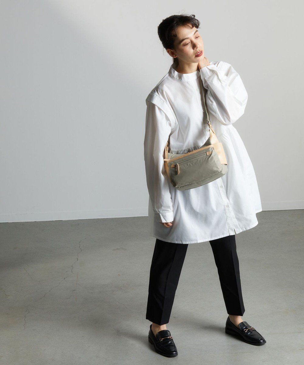 【イザック/Y'SACCS】の【ナイロンタフタ×リサイクルレザー】デイリーポシェット インテリア・キッズ・メンズ・レディースファッション・服の通販 founy(ファニー) 　ファッション　Fashion　レディースファッション　Fashion for Women　ショルダー　Shoulder, Shoulder Strap　シンプル　Simple, Minimal　スマート　Smart, Elegant　タフタ　Taffeta, Structured Fabric　トラベル　Travel, Travel Gear　人気　Popular, Best Seller　ポケット　Pocket, Pocket Detail　ポシェット　Pochette, Mini Bag　ラウンド　Round, Round Neck　リュック　Backpack, Rucksack　ライトグレー|ID: prp329100004779430 ipo3291000000034664575