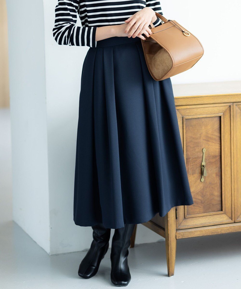 【組曲/KUMIKYOKU】の【洗える・4色展開】ウーステッドライクギャバ スカート インテリア・キッズ・メンズ・レディースファッション・服の通販 founy(ファニー) 　ファッション　Fashion　レディースファッション　Fashion for Women　スカート　Skirts　洗える　Machine Washable　ドレープ　Drape, Draping Fabric　フレア　Flare, Flared　ポケット　Pocket, Pocket Detail　ランダム　Random, Irregular　A/W・秋冬　Autumn/Winter　ネイビー系|ID: prp329100004779431 ipo3291000000034664592