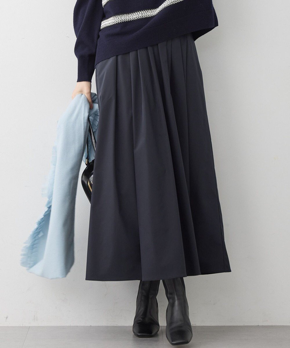 【23区/NIJYUSANKU】の【先行予約/撥水加工/洗える】ブライトタフタ タック スカート インテリア・キッズ・メンズ・レディースファッション・服の通販 founy(ファニー) 　ファッション　Fashion　レディースファッション　Fashion for Women　スカート　Skirts　洗える　Machine Washable　ジャケット　Jacket, Outerwear　ストレッチ　Stretch, Stretchy Fabric　タフタ　Taffeta, Structured Fabric　ランダム　Random, Irregular　A/W・秋冬　Autumn/Winter　S/S・春夏　SS, Spring/Summer, Warm Season　夏　Summer　エレガント 上品　Elegant　ネイビー系|ID: prp329100004779974 ipo3291000000034674349