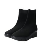 【インター ショシュール/INTER-CHAUSSURES】の【BUSSOLA】ニットショートブーツ ブラック雑材|ID: prp329100004779976 ipo3291000000034674359