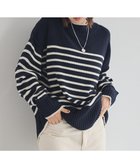 【アースミュージックアンドエコロジー/earth music&ecology】の【毛玉防止 / 洗濯機洗い可】アンチピリングモックネックバックスリットニット 人気、トレンドファッション・服の通販 founy(ファニー) ファッション Fashion レディースファッション Fashion for Women トップス・カットソー Cut & Sew Tops ニット Knit Tops & Sweaters スリット Slit, Slit Detail センター Center, Center Line セーター Sweater, Knitwear ポケット Pocket, Pocket Detail 洗える Machine Washable A/W・秋冬 Autumn/Winter thumbnail Border Navy|ID: prp329100004779979 ipo3291000000035569112